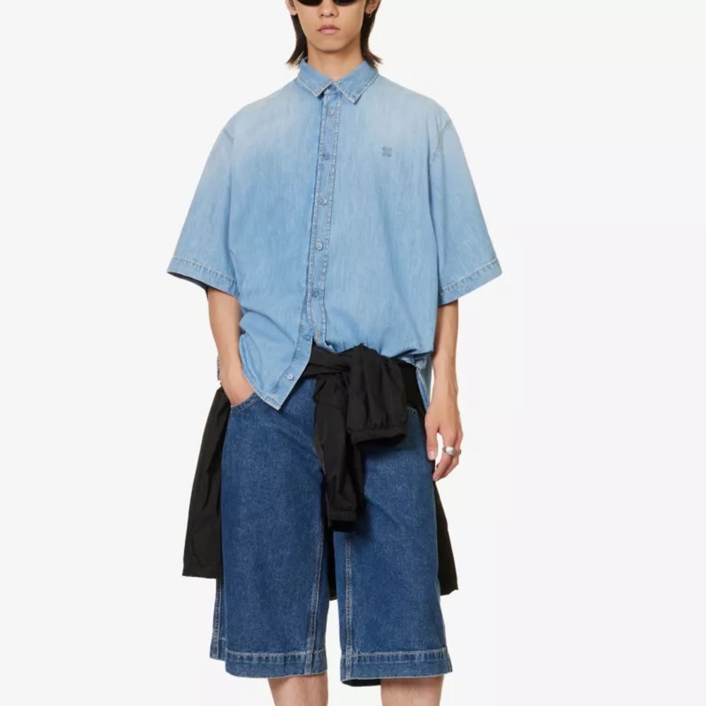 Givenchy Short Sleeved Denim Shirt – Light Blue - NEW WITH TAGS
